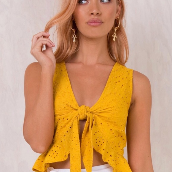 Tops - PRINCESS POLLY YELLOW TOP